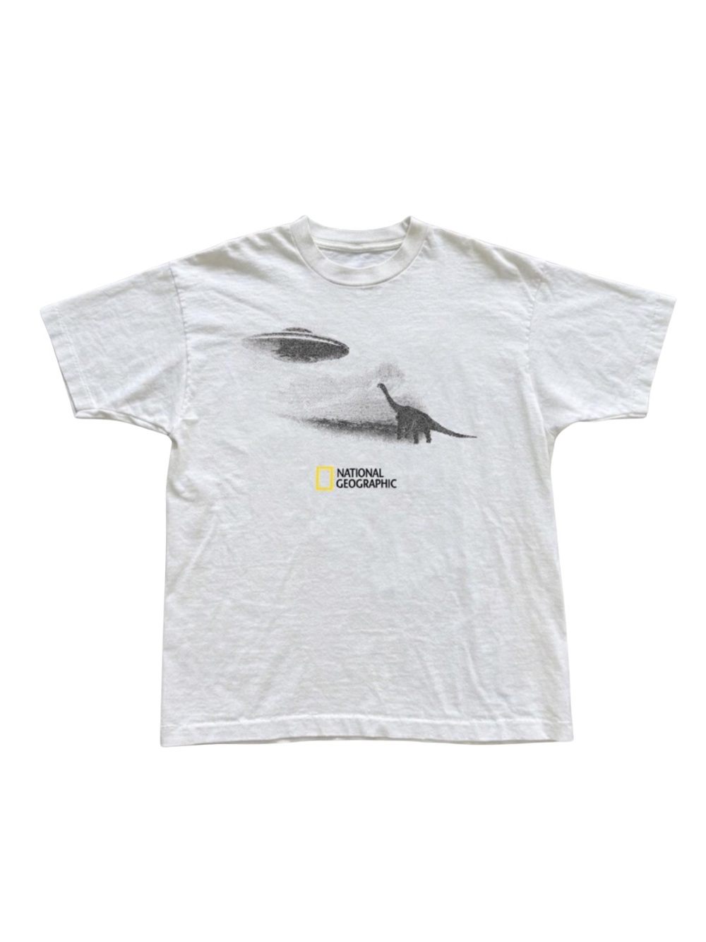Gildan White Dinosaur & UFO Graphic Tee - White